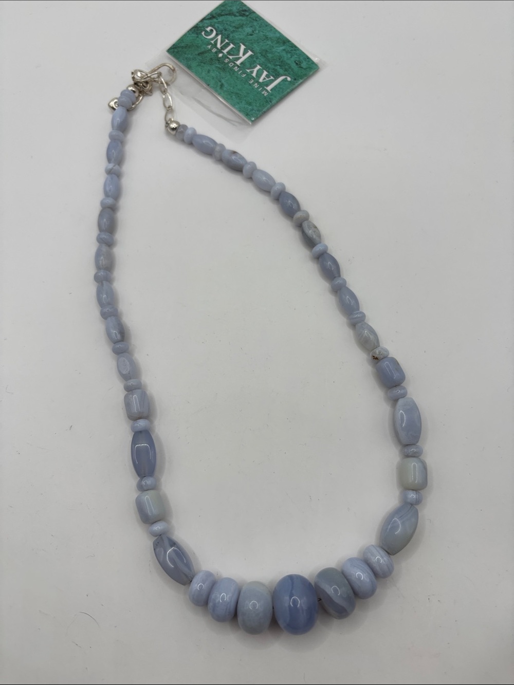 Jay King DTR Blue Lace Agate 18-21” Necklace Adjustable Gemstone
